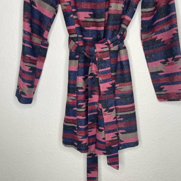 Anthropologie Tabitha jacket hooded belted pink and black “Leona” sz Small - Picture 3 of 9